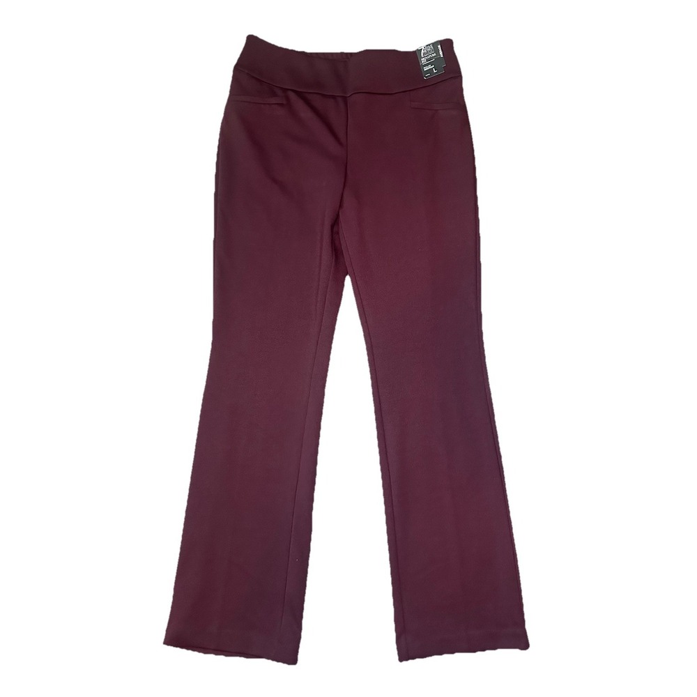 NY& Co. NEW Women's LARGE Pull On Bootcut Career Pants Wine Plum Purple
